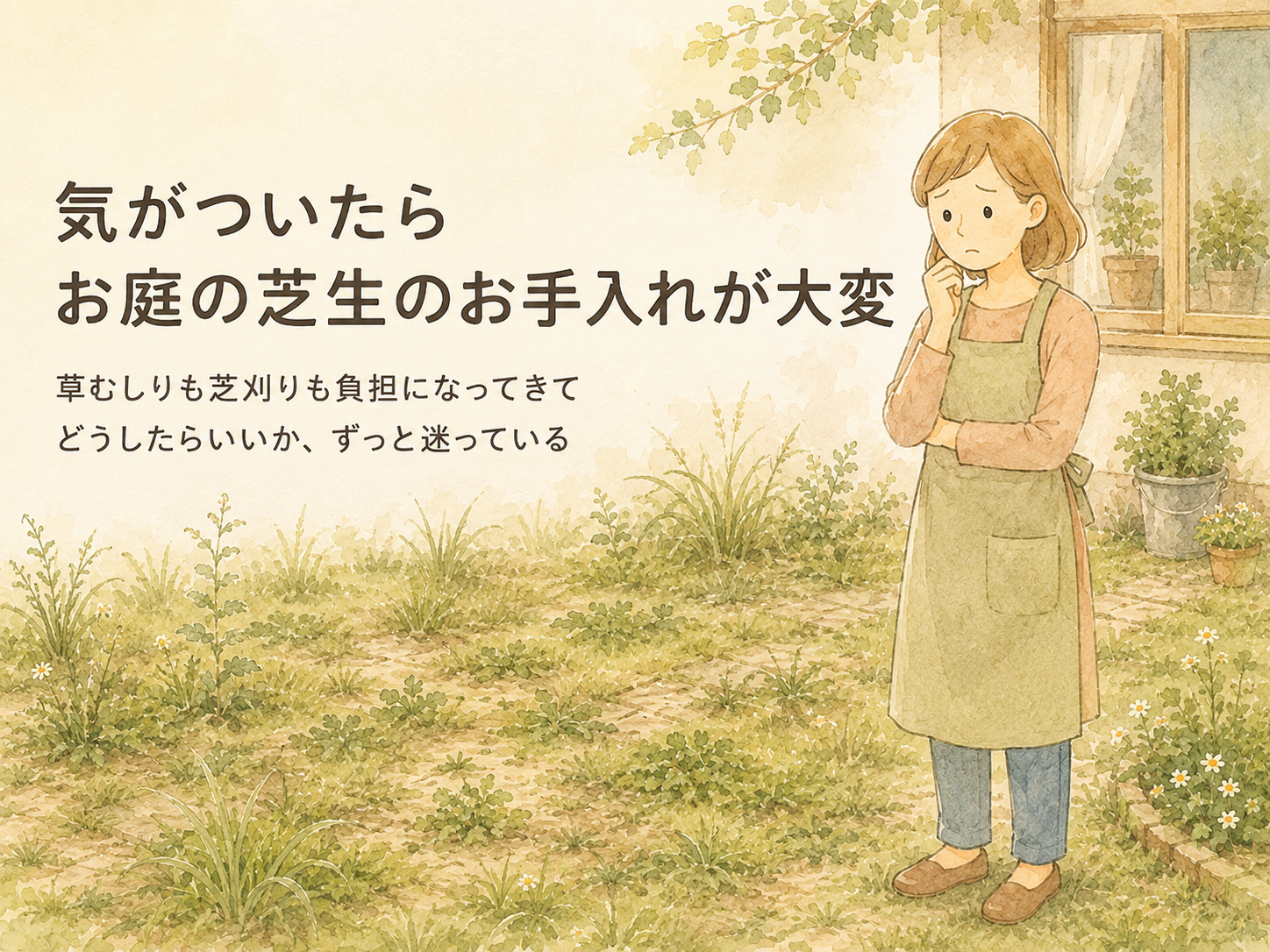 気がついたらお庭の芝生のお手入れが大変になって悩んでいる方