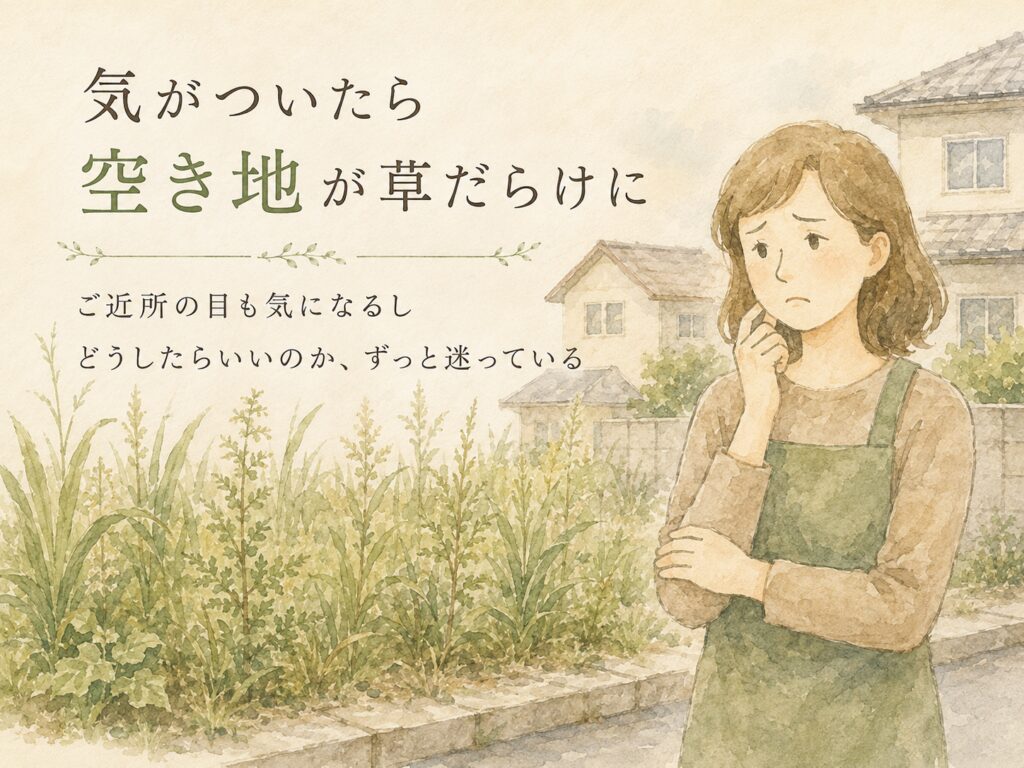 気がついたら空き地が草だらけに・近所の目も気になり対応に迷っている空き地のお困りごと