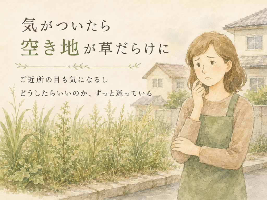 気がついたら空き地が草だらけに・近所の目も気になり対応に迷っている空き地のお困りごと