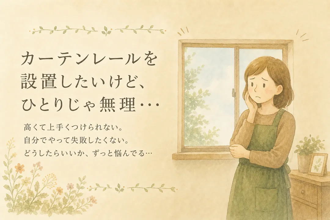 カーテンレール設置でお悩みの様子
