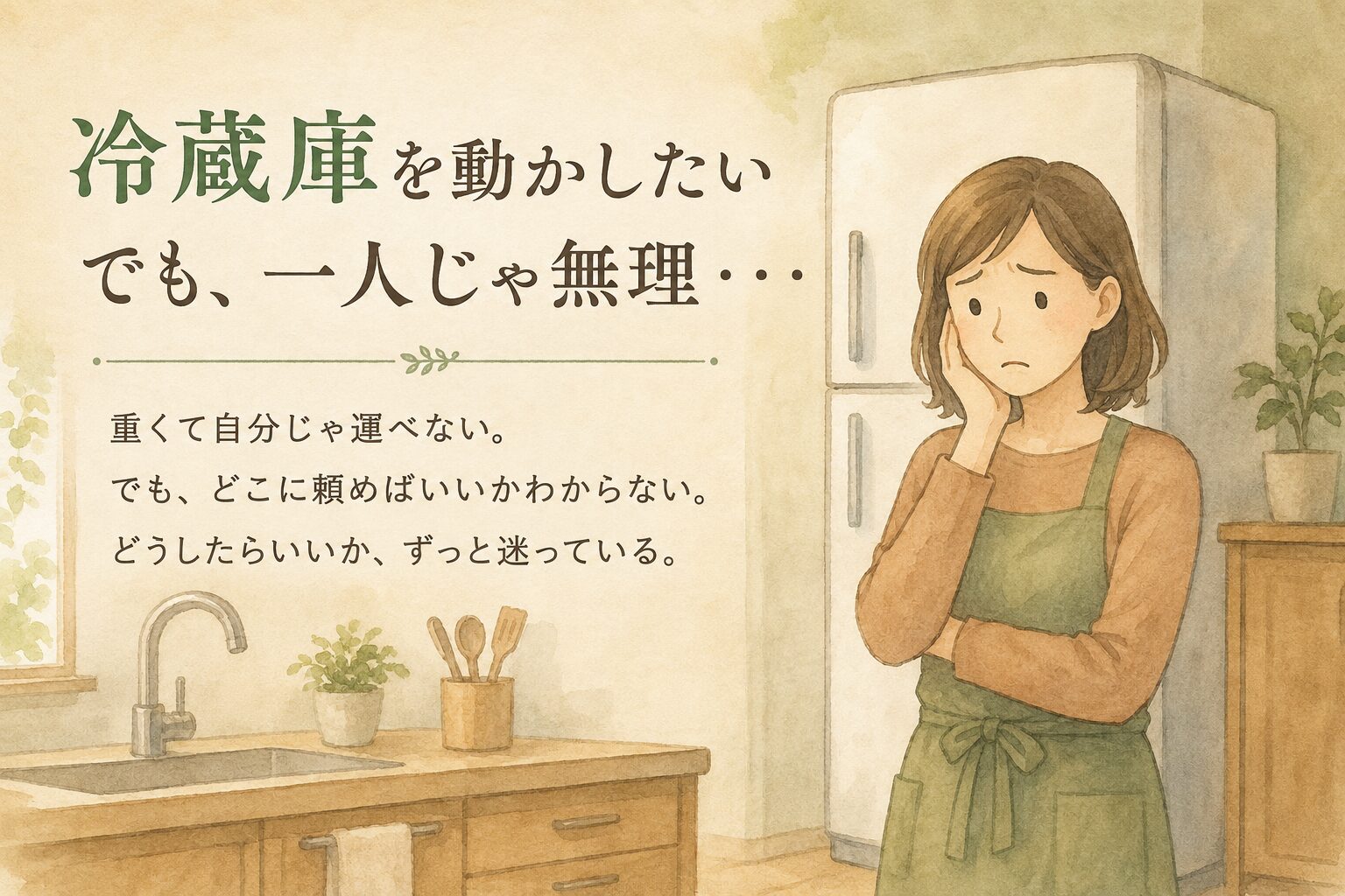冷蔵庫を動かしたいけれど一人では無理というお悩みに対応｜便利屋ありがとう、あべさん
